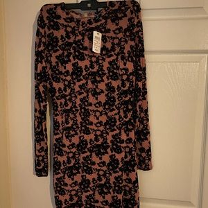 Never worn bought for a wedding! Pink Satin Dress Purple Floral Are Velvet.